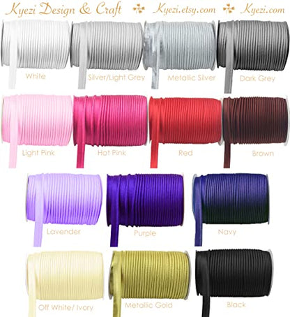1/8 inch 3mm Cord-Edge Piping Satin Trim, Lip Cord Piping by the Yard, Trim for Clothing Pillows, Lamps, Draperies (Dark Grey, 20 Yards) - size: 20 yards, style: Dark Grey