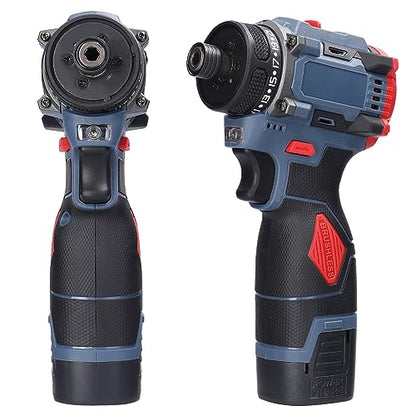Dioche Electric Screwdriver 16.8V Multi Function Brushless Cordless Impact Screwdriver (2pcs Batteries US Plug)
