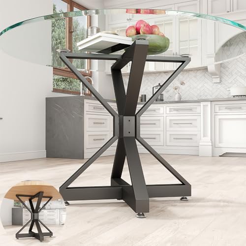 Metal Table Base with Suction Cups for DIY Dining Tables - color: Black