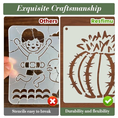Cactus Stencils for Crafts Reusable 25Pcs Stencils(5.9X5.9 Inch) - color: Cactus
