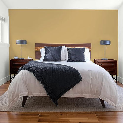Glidden Total Interior Wall Paint & Primer All-in-One, Buffalo Hide/Yellow, Flat, 1 Gallon - color: Buffalo Hide, size: 128 Fl Oz (Pack of 1)