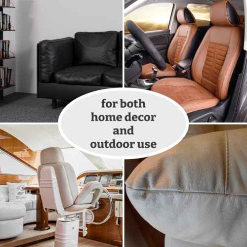 Faux Leather Fabric - Upholstery Fabric by the Yard - Waterproof Vinyl Fabric - PVC Leather Sheets for Upholstery, Sofa, Handbags, Boat, Car, Sewing & DIY Crafts - 36"x54", Brown - color: Brown, size: 1 Yard (54 x 36 inch)