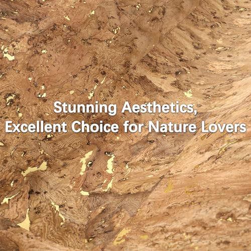 Peel and Stick Wallpaper, Self-Adhesive Cork Contact Paper Inlaid with Golden Foil, Removable Textured 3D, 16.5"x118.1" (Elim Forest) (Pack of 5) - size: 16.5" x 118.1" (Pack of 5)