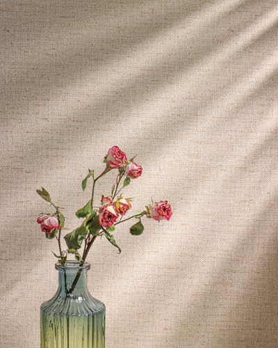 Beige Grasscloth Peel and Stick Wallpaper Textured 15.7in x 157.4in - color: Beige, size: 15.7" x 157.4"