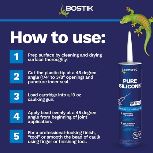 BOSTIK Pure Silicone Champagne 10.1oz Silicone Caulk & - 1 Cartridge - color: Champagne