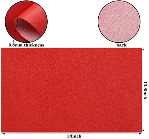 Picheng Smooth Faux Leather Sheets: 13.8"X53" Solid Soft Faux Leather Roll - color: Red