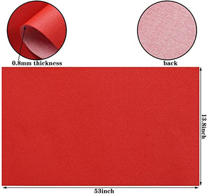 Picheng Smooth Faux Leather Sheets: 13.8"X53" Solid Soft Faux Leather Roll - color: Red