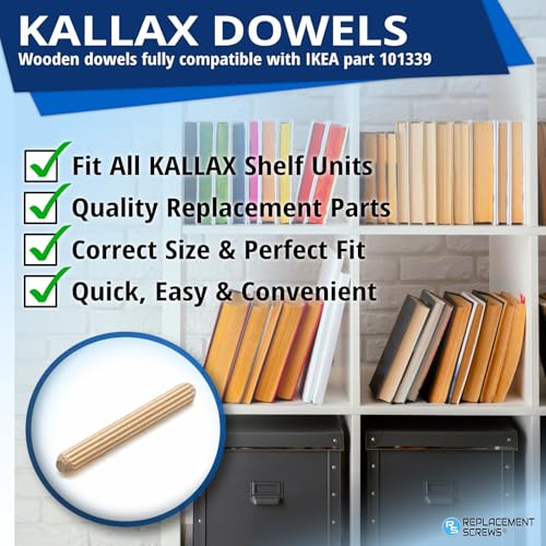 ReplacementScrews Wooden Dowel Pins Compatible with IKEA Part 101339