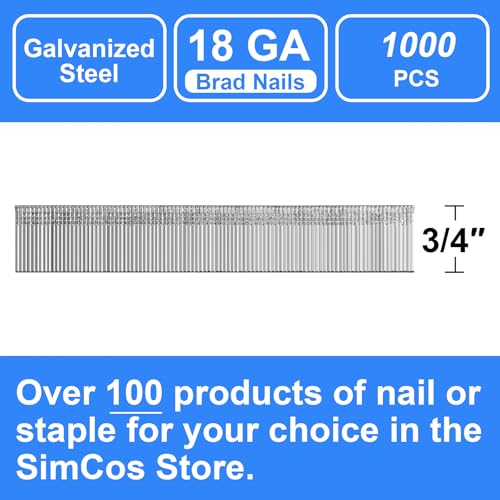 18 Gauge Brad Nails 3/4 Inch,1000-Pack - size: 3/4" -- 1000 PCS