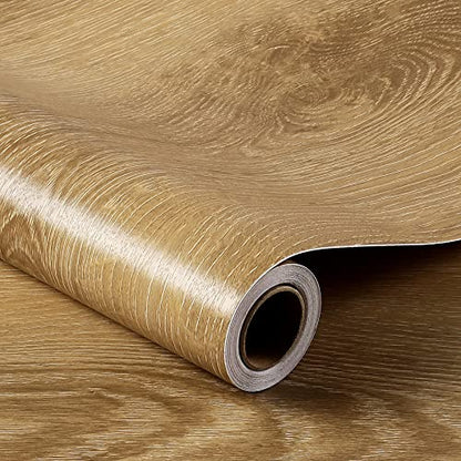 Livelynine Oak Wood Contact Paper Peel and Stick Thick Wood Contact Paper for Countertops Desk Kitchen Cabinet Wallpaper Peel and Stick Countertops Waterproof Vinyl Wrap Wood Laminate Roll 15.8x78.8 - color: Light Oak, size: 15.8" x 78.8"