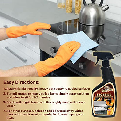 Parker & Bailey Grill Cleaner and Degreaser - BBQ Grill Cleaner Degreaser Cleaner Heavy Duty Countertop Cleaner Stainless Steel Cleaner Glazed Tile Cleaner Cleaning Supplies for Grease and Grime - style: BBQ