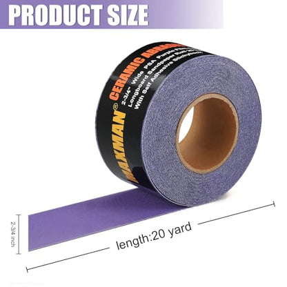 MAXMAN 40 Grit Sandpaper Roll, PSA Purple Film Ceramic,Longboard Sand Paper