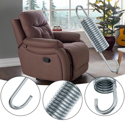 3-5/8 Inch Replacement Recliner Chair Mechanism Furniture Tension Springs Long Neck Style ，Long Neck Hook Style-Recliner Replacement Parts-3.46 Inch Inside Hook to Hook (Silver White 2Pcs) - size: 3-5/8 in 2Pcs