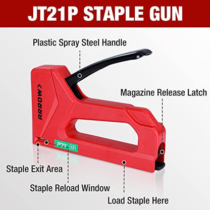 Arrow Light Duty Staple Gun Kit with 1000 JT21 Staples