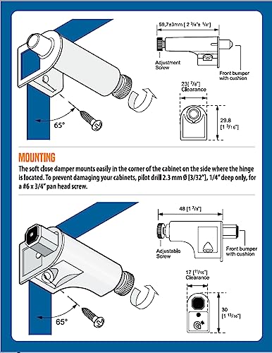5 Pack Rok Hardware Soft Close for Cabinet Doors/Metal Soft Close Adapter/Damper/Hardware/Zinc/Hinge/European Made! SCD101 - size: 5 Pack