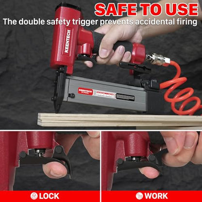 KEENTECH Pneumatic Pin Nailer 23 Gauge with 2,160 1/2" to 1-3/8" Pin Nails - color: Red, size: Fit 1/2" to 1-3/8" Pin Nails