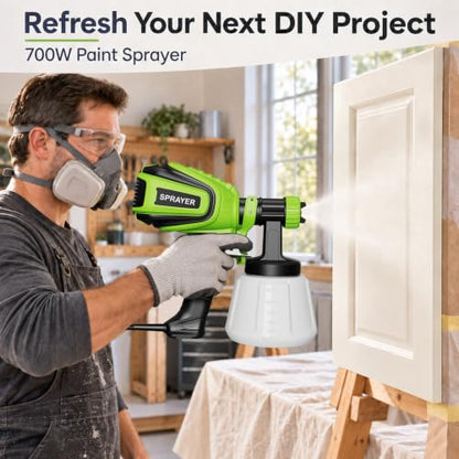 VONFORN Paint Sprayer for House Painting,700W HVLP Spray Gun Easy to Clean - color: Grass Green