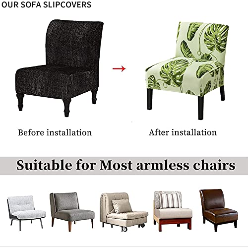 Eco-Ancheng Armless Chair Slipcover Removable Armless Accent Chairs Covers Washable Armless Slipper Chair Slipcover Printed Armless Chair Furniture Protector Covers for Living Dining Room Hotel - color: A16
