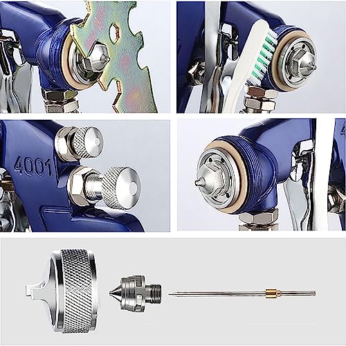ENDOZER Professional Siphon Feed Spray Gun for Paint, Red Handle, 34 oz -1.8mm Nozzle for a Variety of Low Viscosity Paints（Blue） - color: Blue-1.8（Basics）