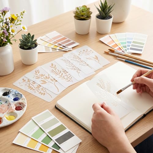 18PCS Stencils for Painting, Reusable Flower Stencils