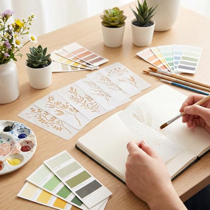 18PCS Stencils for Painting, Reusable Flower Stencils