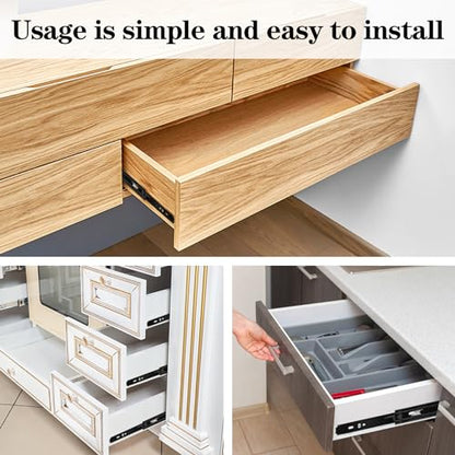 Drawer Slides 2Pcs 8 Inch, Undermount Heavy Duty Drawer Slides for Cabinets, Dresser Drawers, Slide-Out Keyboard Tray, Table Drawers, Shelves, Nightstand and So On