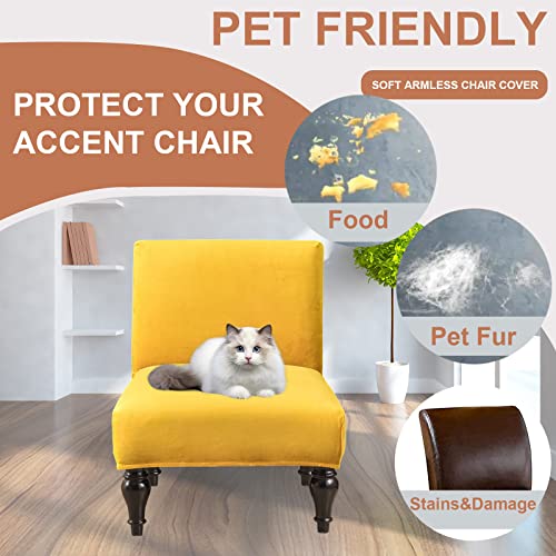 Eco-Ancheng Armless Chair Slipcover Removable Armless Accent Chairs Covers Washable Armless Slipper Chair Slipcover Printed Armless Chair Furniture Protector Covers for Living Dining Room Hotel - color: A21