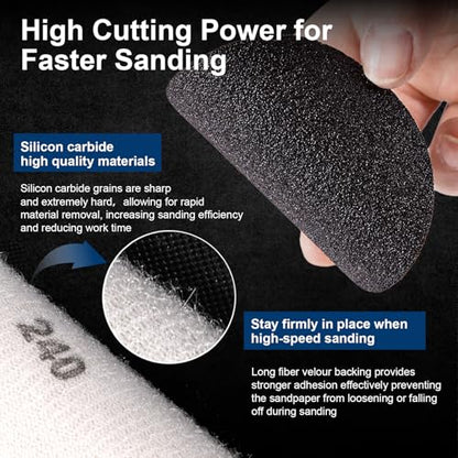 308 PCS 3 Inch Wet Dry Sanding Discs 60-10000 Grit Hook and Loop Sandpaper - color: 3 Inch Sanding Discs