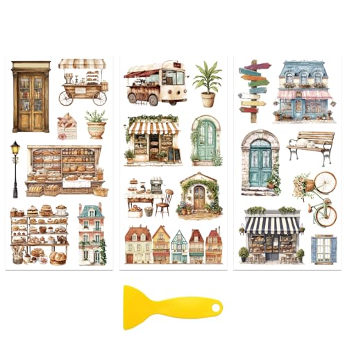 Peacoblue Shop and Store Rub On Transfers for Furniture Craft 6"x12" - style: Shop and Store
