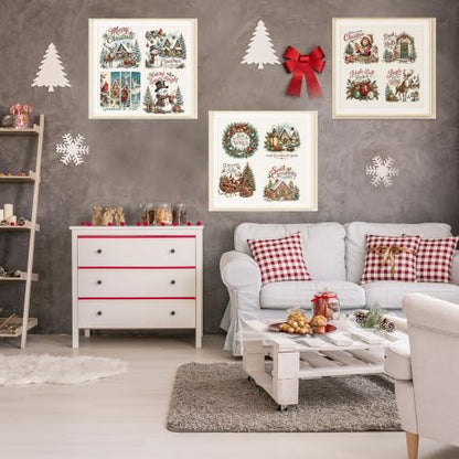 Christmas Rub on Transfers for Crafts, Art Transfer Furniture Decals - style: Vintage Christmas 02