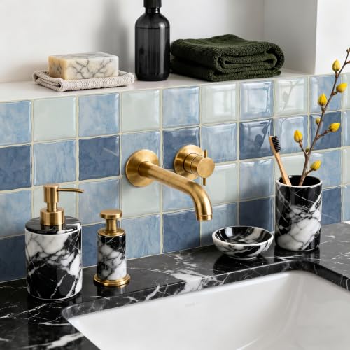 20pcs Peel and Stick Tiles Kitchen Backsplash,Ocean Blue, 6"x6" - color: Ocean Blue
