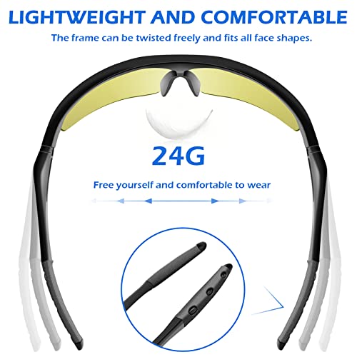 OXG 12 Pack Safety Glasses, ANSI Z87.1 Protective Eyewear for Men Women - color: 12p Yellow