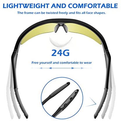 OXG 12 Pack Safety Glasses, ANSI Z87.1 Protective Eyewear for Men Women - color: 12p Yellow