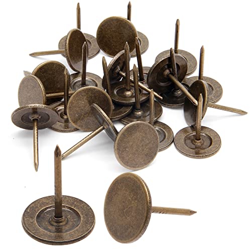 Piutouyar 20 mm / 0.8 Inch Flat Head Thumb Tacks, Bronze, 100Pcs - color: Bronze, size: 16*20mm/0.6*0.8"