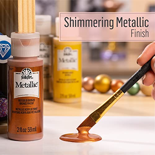 FolkArt Metallic Acrylic Craft Paint, Sparkling Fuschia 2 fl oz Premium Metallic Finish Paint, Perfect For Easy To Apply DIY Arts And Crafts, 36272 - color: Sparkling Fuchsia, size: 2 Fl Oz (Pack of 1)