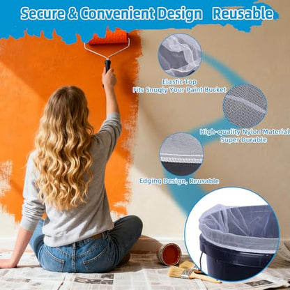 10 Pcs Paint Strainer Bags 1 Gallon for Painting/Paint Bucket/Gardening