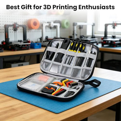 52 PCS Printer Accessories Tool Kit for 3D Printer, Compatible with FDM SLA Printing Machine, Includes Scraper, Tweezers, Nozzle Cleaning Needles, Deburring Tool, Flush Cutters for Beginner Printing