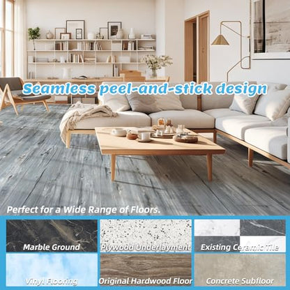 Art3d 10-Pack Peel and Stick Vinyl Floor Tiles (15 Sq.Ft), Dust Grey - color: Dust Grey