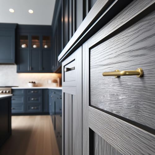 Goo-Ki 6 Pack 3" Center to Center Brushed Gold Modern Cabinet Pulls Solid Contemporary Home Improvement Hardware Drawer Pulls Zinc Alloy Kitchen Handles - color: Brushed Gold, size: 3'' Center to Center