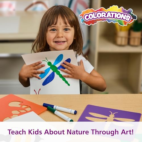 Colorations Garden Stencils, 12 Garden Designs, Made from Washable Plastic - style: Garden 12PK