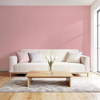 Guvana Grasscloth Peel and Stick Wallpaper Pink Textured Contact Paper Modern Removable Self Adhesive Wall Paper Thicken Fabric Faux Linen Wallpaper for Bedroom Living Room Nursery 394inx15.7in - color: Pink, size: 15.7" x 394"
