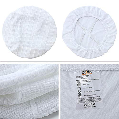 Fuloon Dining Chair Seat Covers Stretch Slipcovers, 6 Pack, White - color: White, size: Not Waterproof
