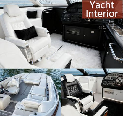 CDY Marine Vinyl Faux Leather: Soft Waterproof Faux Leather Fabric 54"x 36" - color: White