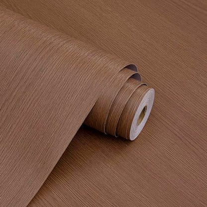 HaiminWallpaper 24" x 393" Wood Contact Paper Peel and Stick Vinyl Roll - color: Brown (03)