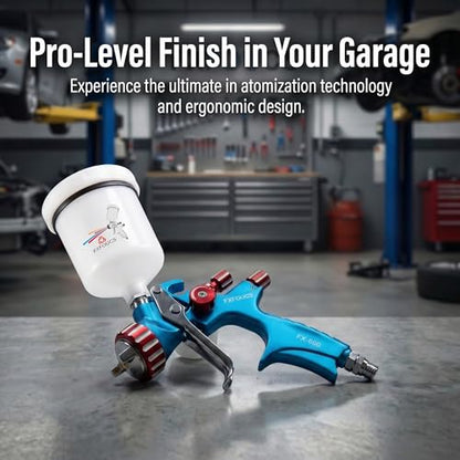 HVLP Air Spray Gun Kit 1.3mm, Professional Automotive Paint Sprayer - color: Blue-red, size: 1.3mm