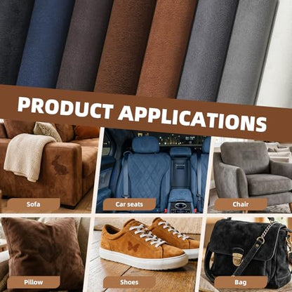 Fabric Repair Patch, Self Adhesive Couch Tape for Cloth Furniture - color: Suede Black, size: 17X79 Inch