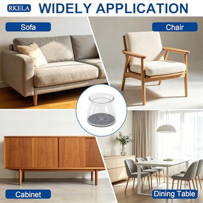 Chair Leg Floor Protectors,24 Pack Round Furniture Pads for Hardwood Floors - size: Universal L