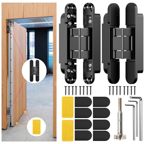 6" Hidden Door Hinge/Concealed Hinges,Invisible Hinges - color: Black, size: 6 Inch
