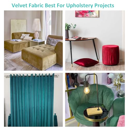 Yurdon Velvet Upholstery Fabric, 58 inches Wide (Red, 2 Yards) - color: Red, size: 2 Yards