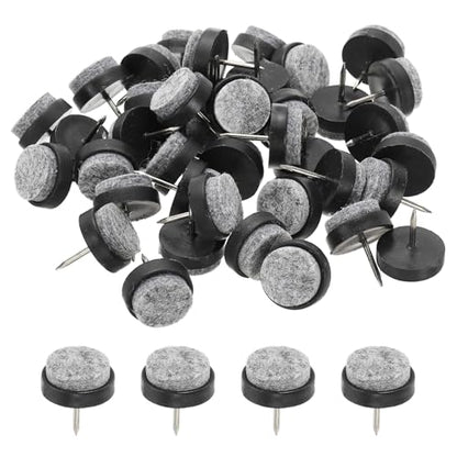 PATIKIL 20 mm Nail-on Felt Pads 40Pcs Round Felt Furniture Sliders Black - color: Black, size: 20 mm